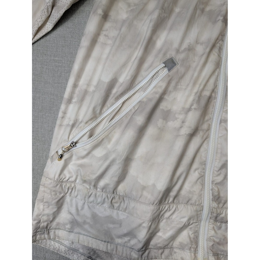 Lululemon Windbreaker Jacket Womens 8 Beige Polyester Hooded Reflective Print - Picture 4 of 8